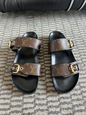 LV Louis Vuitton Monogram Brown Sandals women’s